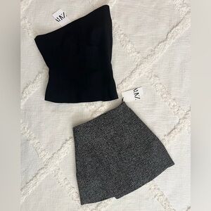 Black and Gray Women's Skirt Set